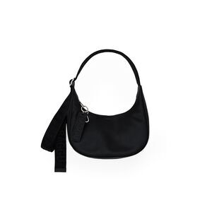 3171 Small Recycled Leather Crescent Bag - Black